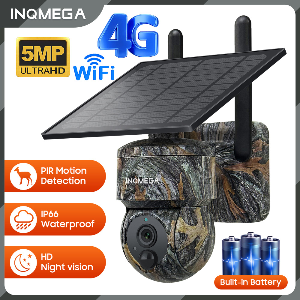 Night Vision Camera Wifi 4G - INQMEGA 5MP 4G/WIFI Солнечная беспроводная камера