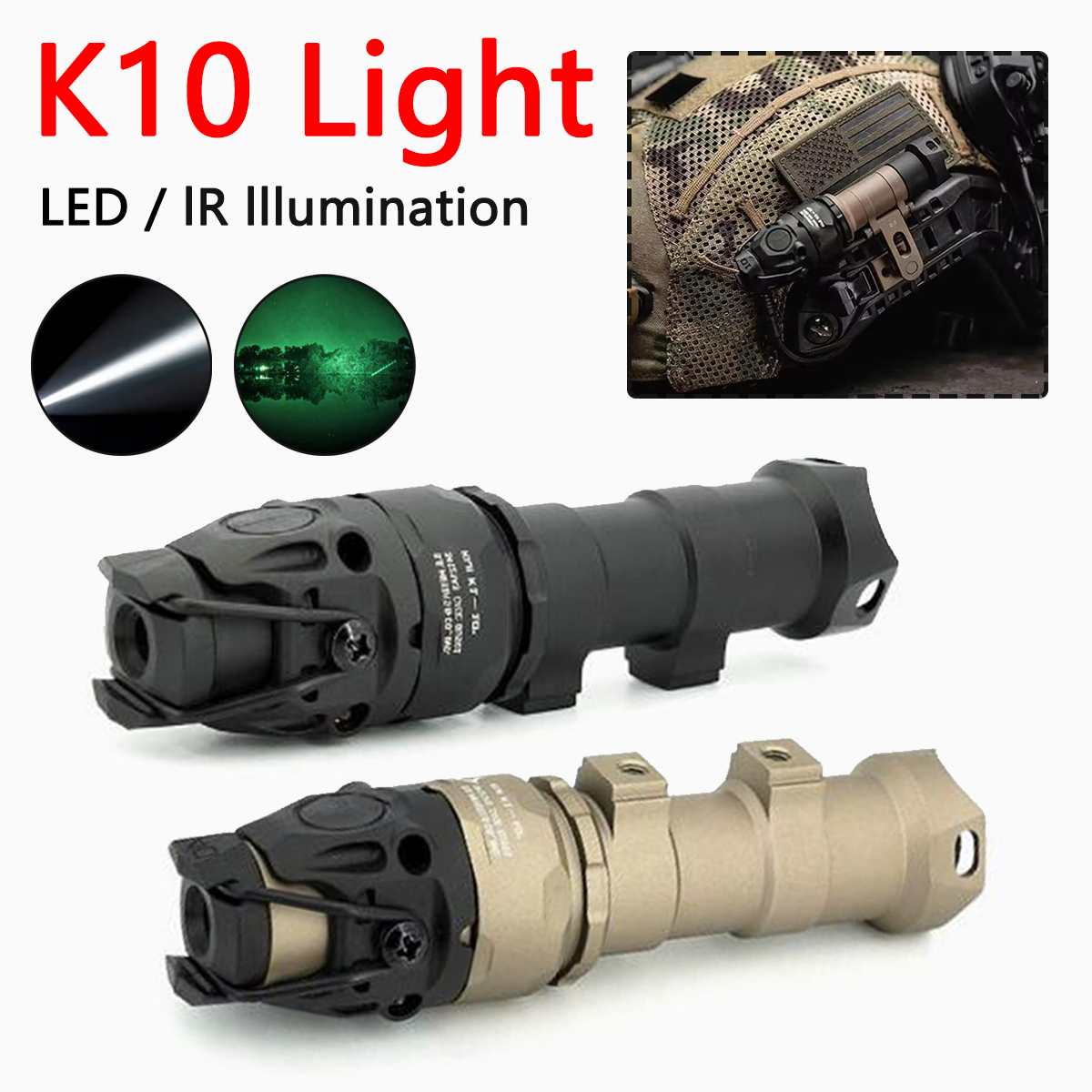 Ir Illuminator 850Nm Flashlight - MICH2000 ARC Шлем KIJI K10 ИК-свет