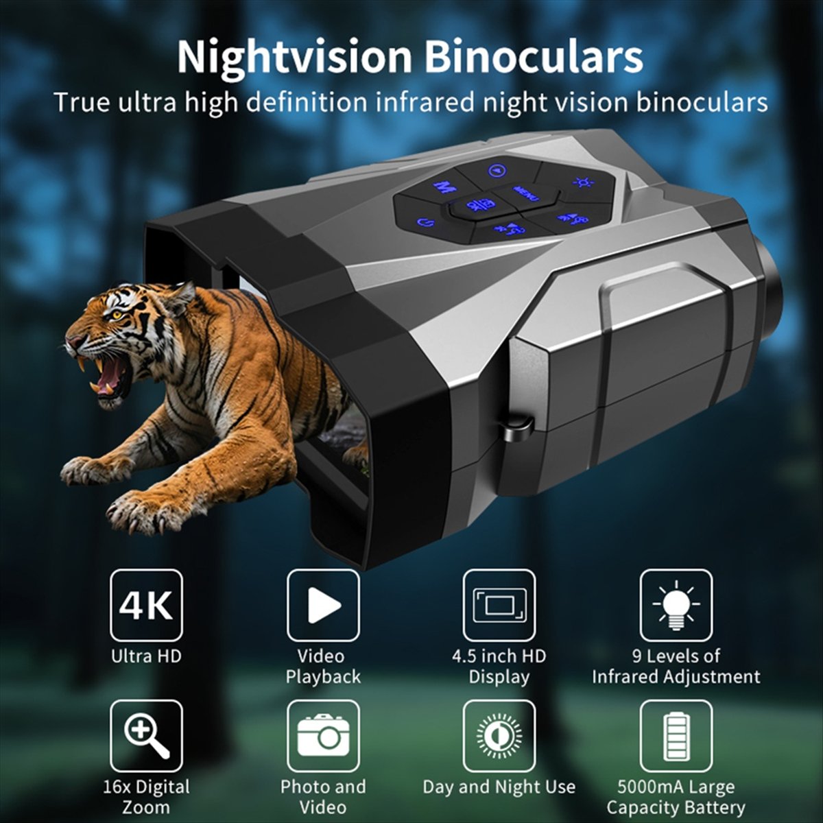 4K UHD цифровой бинокулярный т – обзор и цена Digital Night Vision Binoculars 4K