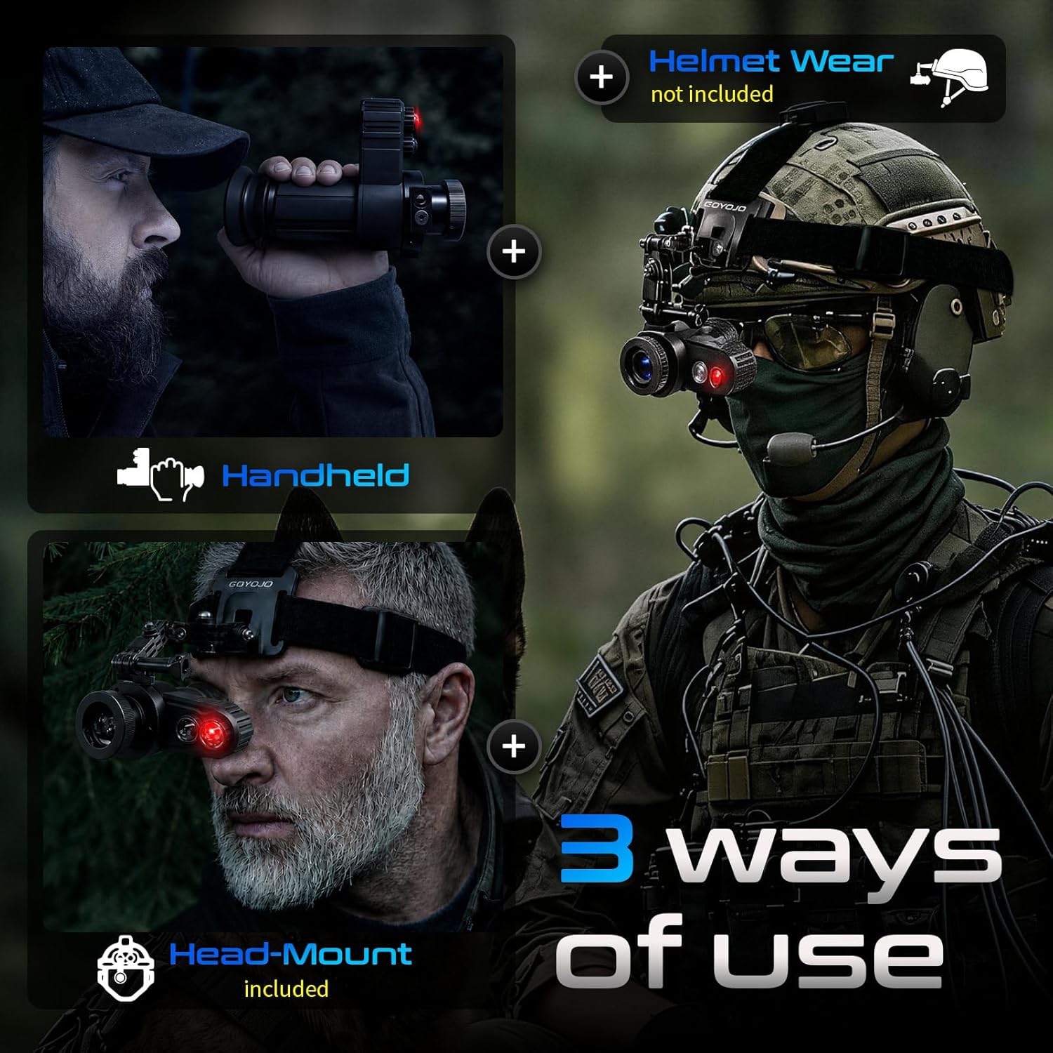 Наголовные очки ночного видени – обзор и цена Night Vision Goggles Head Mounted