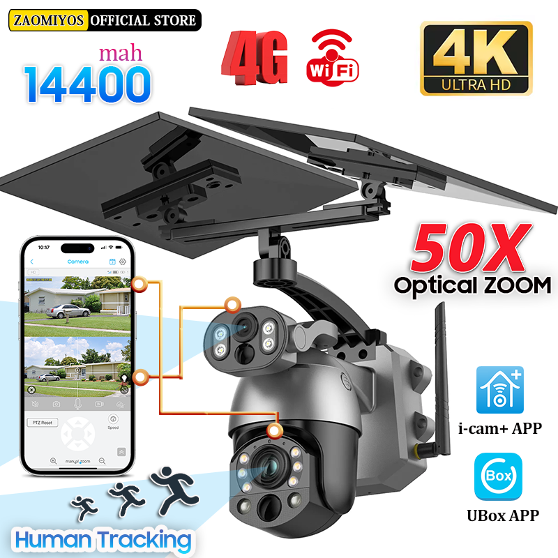 Солнечная камера 4K 50X ZOOM 1 – обзор и цена Night Vision Camera Wifi 4G
