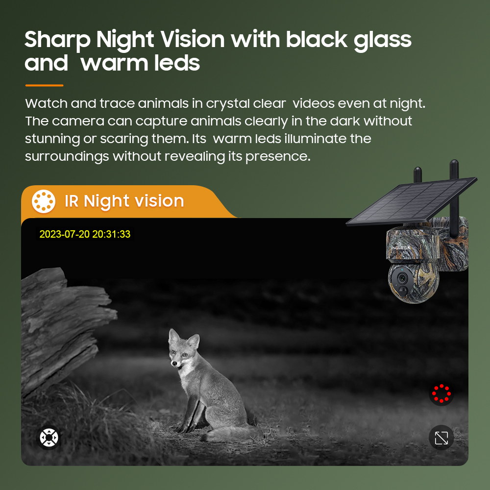 INQMEGA 5MP 4G/WIFI Солнечная  – обзор и цена Night Vision Camera Wifi 4G