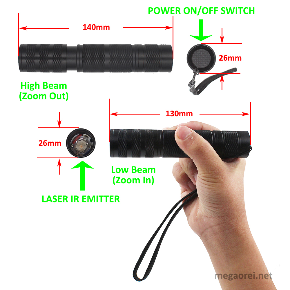 Megaorei 850 нм 940 нм ИК-такт – обзор и цена Ir Illuminator 850Nm Flashlight